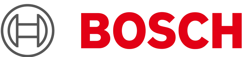 Bosch Logo mit roter Schrift und Symbol