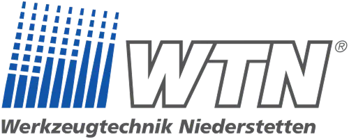WTN Logo mit blauen Streifen und Schriftzug