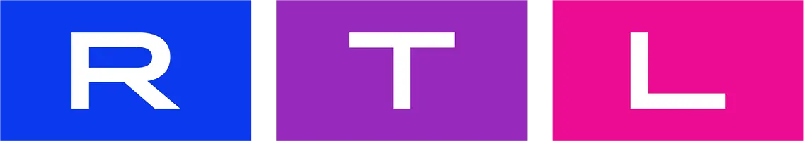 RTL Logo mit bunten Buchstaben R T L
